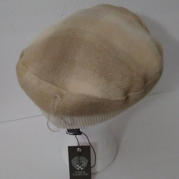 Vince Camuto Washed Ivory Plaid Skipper Hat - Picture 4 of 11